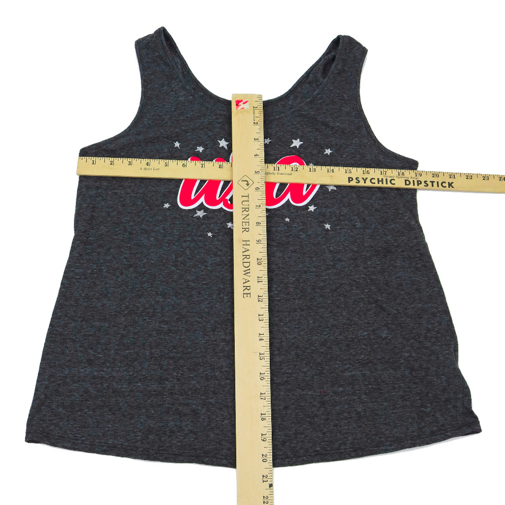 EUC Dark Gray Black USA and Stars Tank Top - Picture 2 of 4